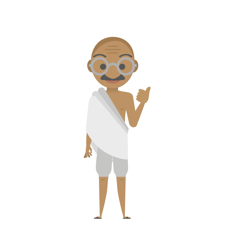 Gandhi mascotte Gandee